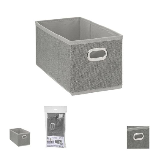 Caja de almacenamiento plegable gris jaspeado 15x31cm