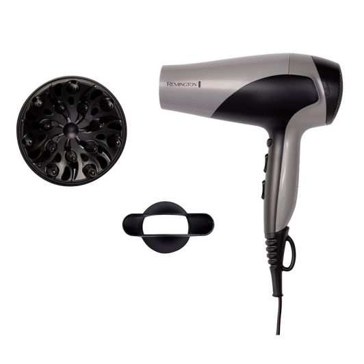 Secador de pelo REMINGTON Negro 2200W Iónico Rejilla Cerámica 3 Temperaturas / 2 velocidades, Aire frio D3190S