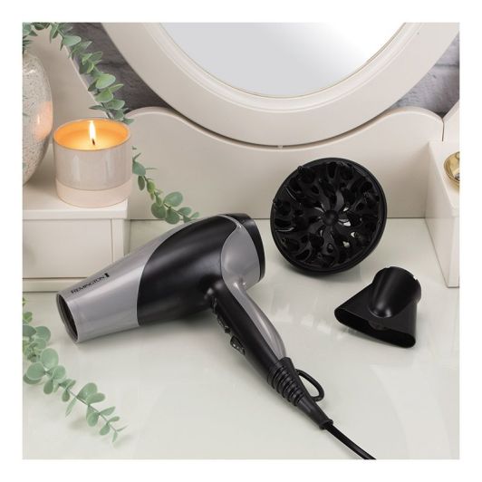Secador de pelo REMINGTON Negro 2200W Iónico Rejilla Cerámica 3 Temperaturas / 2 velocidades, Aire frio D3190S