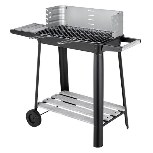 Barbacoa Carbón 6-8 Personas con Cortavientos y Estante VALBERG 49cm CH-VAL-KETTLE57