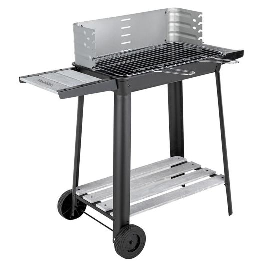 Barbacoa Carbón 6-8 Personas con Cortavientos y Estante VALBERG 49cm CH-VAL-KETTLE57