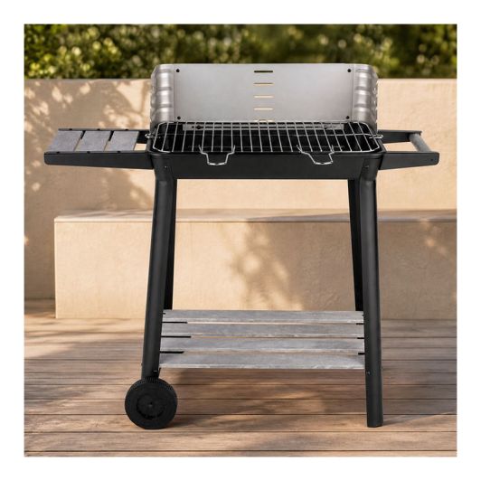 Barbacoa Carbón 6-8 Personas con Cortavientos y Estante VALBERG 49cm CH-VAL-KETTLE57