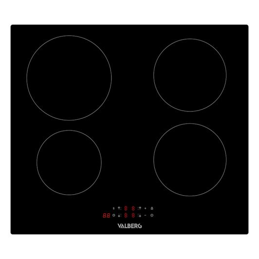 Placa inducción 4 zonas, 7200w, booster, VALBERG IH 4 TB 007C