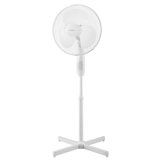 Ventilador de Pie VALBERG 45W 40 cm de Diámetro 3 Velocidades Altura Regulable Oscilante Blanco