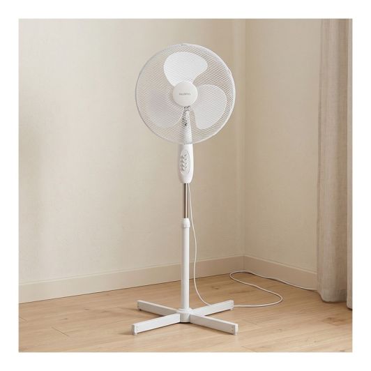 Ventilador de Pie VALBERG 45W 40 cm de Diámetro 3 Velocidades Altura Regulable Oscilante Blanco