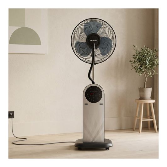 Ventilador Nebulizador VALBERG VAL-MIST95 con Mando a Distancia Depósito de 3,2L 75W 3 Velocidades Humidificador Negro