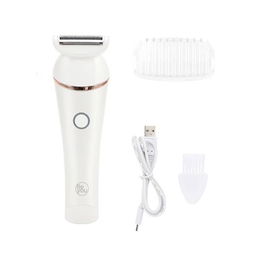 Afeitadora femenina para cuerpo recargable BE YOU Resistente al Agua - Blanca BY-WSH
