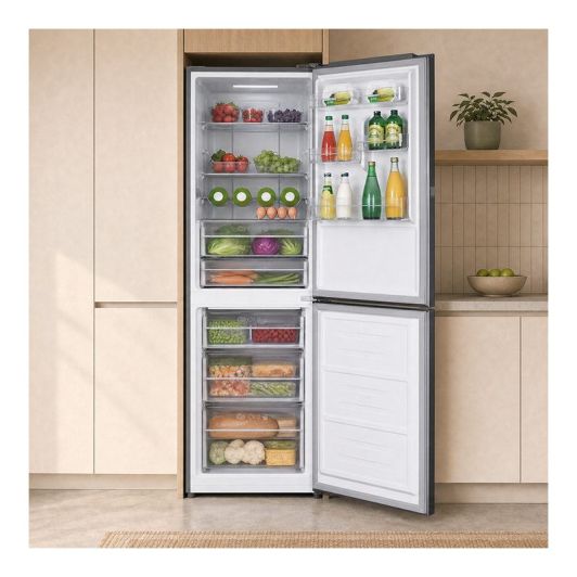 Frigorífico Combi No Frost Clase B VALBERG 323L Pantalla Táctil 185cm Inox