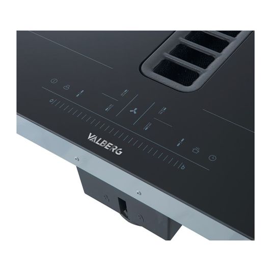 Placa Inducción Aspirante, 4 zonas, 10.000w, campana integrada 589m3/h, VALBERG IH 4 HTB 2FZ