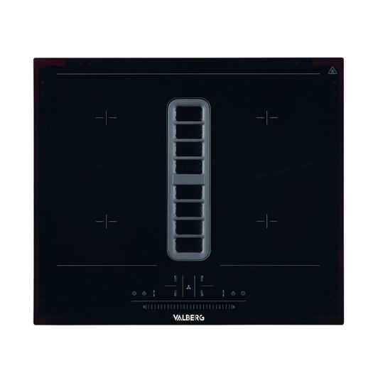 Placa Inducción Aspirante, 4 zonas, 10.000w, campana integrada 589m3/h, VALBERG IH 4 HTB 2FZ