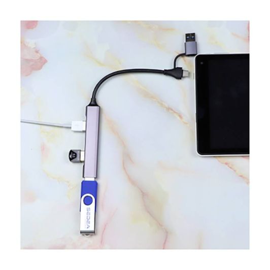 Hub SEDEA USB-C + adaptador 4 puertos