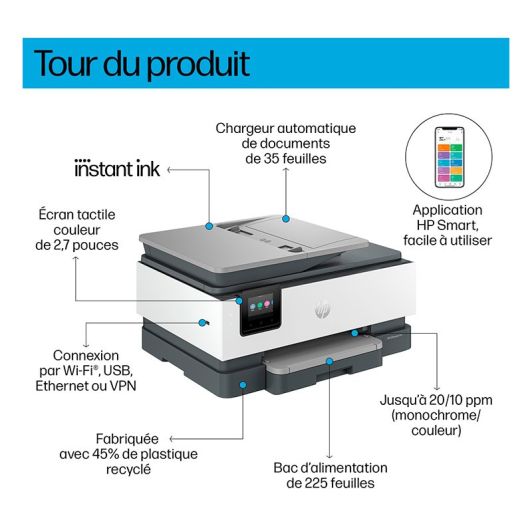Impresora Multifunción HP OfficeJet Pro 814e Wi-Fi ADF Doble Cara Automática Color