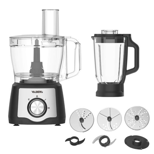 Robot Multifunción, Procesador de alimentos, 1200w VALBERG VB-FP1220BK
